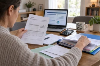 Personne consultant ses documents d’allocations et un relevé administratif.