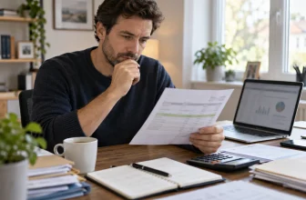 Personne vérifiant un relevé lié à une opération de remboursement.